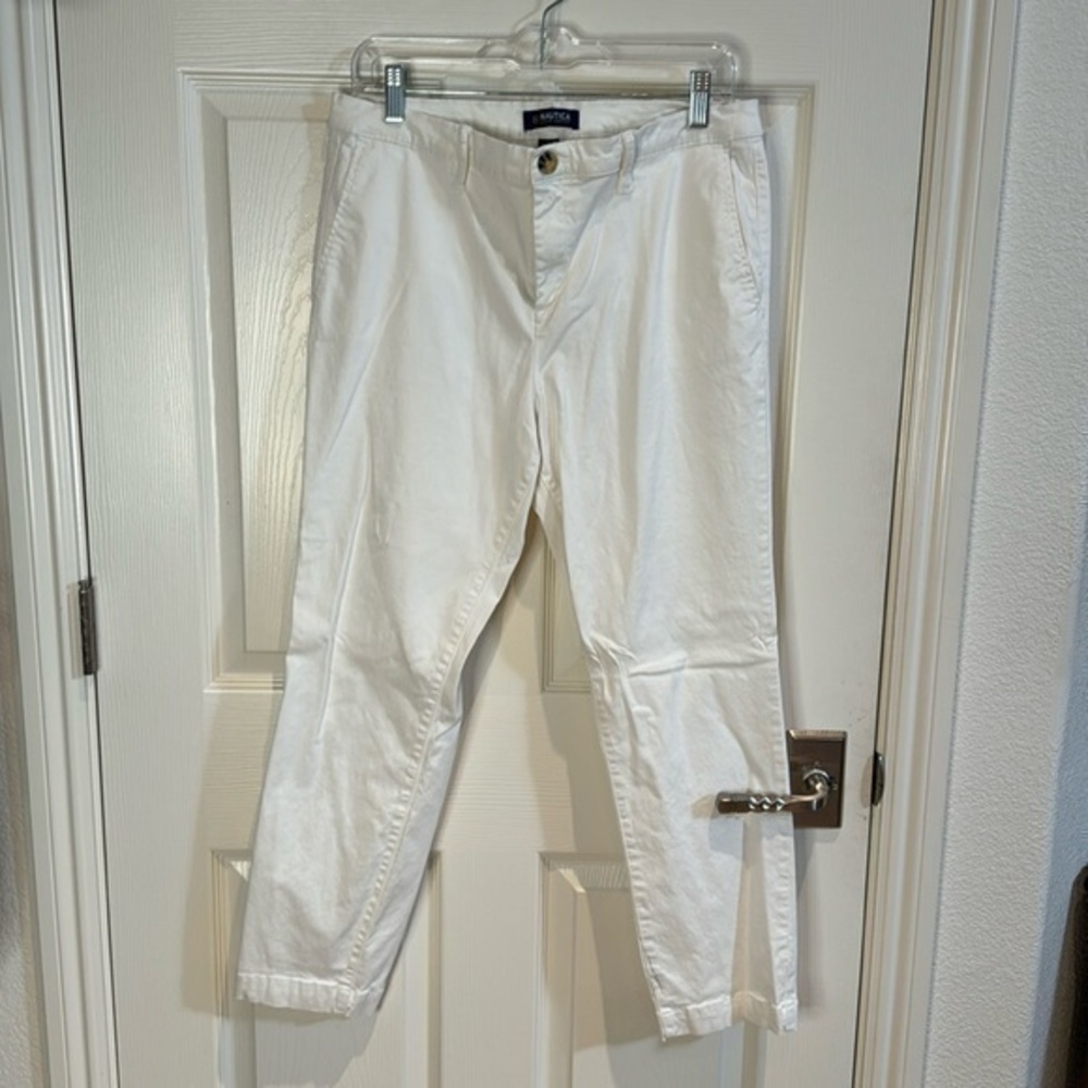 Nautica tensel ankle pants. White. Soft fabric. Worn once for a meeting.